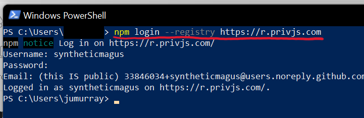 PrivJs login