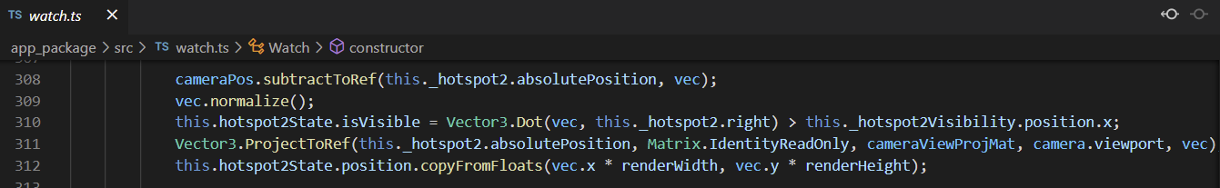 Arc-rotate hotspot visibility