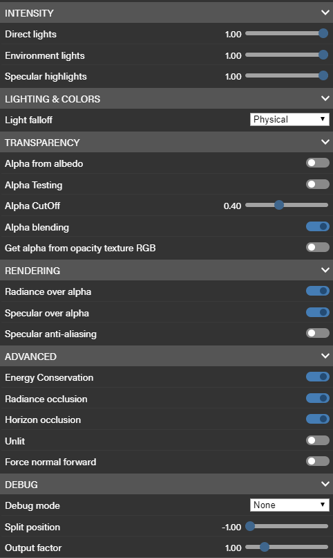 PBR properties