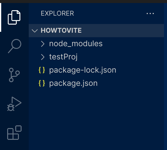 folder structure with vanilla Vite